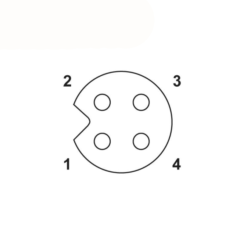 M5 4pins A code female straight front panel mount connector,unshielded,insert,brass with nickel plated shell